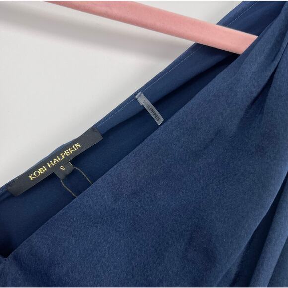 Kobi Halperin Almita Hammered Satin Dress MSRP $478.00 Sz small- Deep Sea - Picture 6 of 8